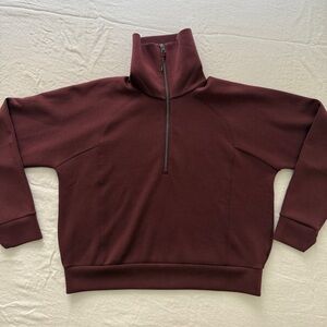 Spanx AirEssentials Half Zip in Burgundy